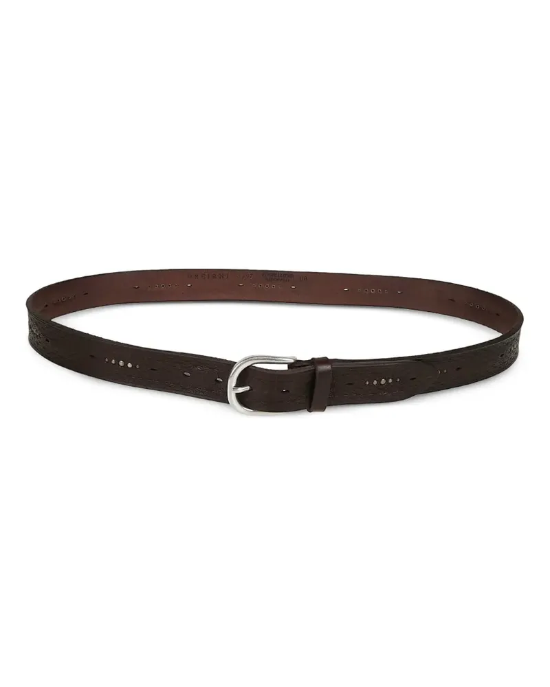 Orciani embossed leather belt - Braun Braun