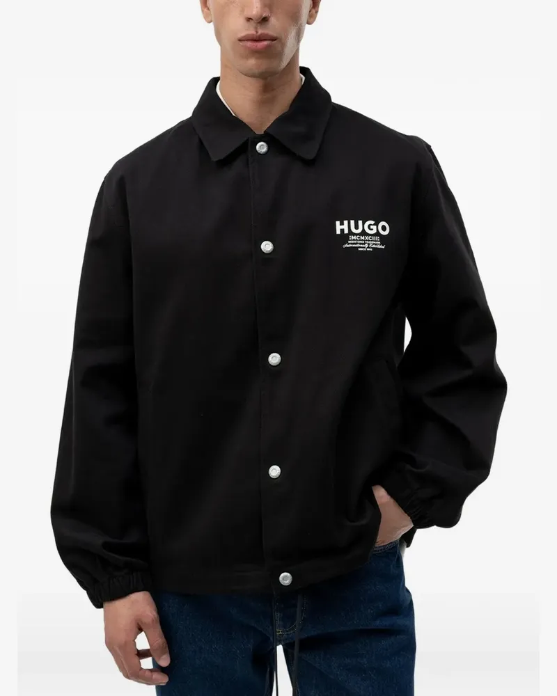 HUGO BOSS Jacke mit Logo-Print - Schwarz Schwarz