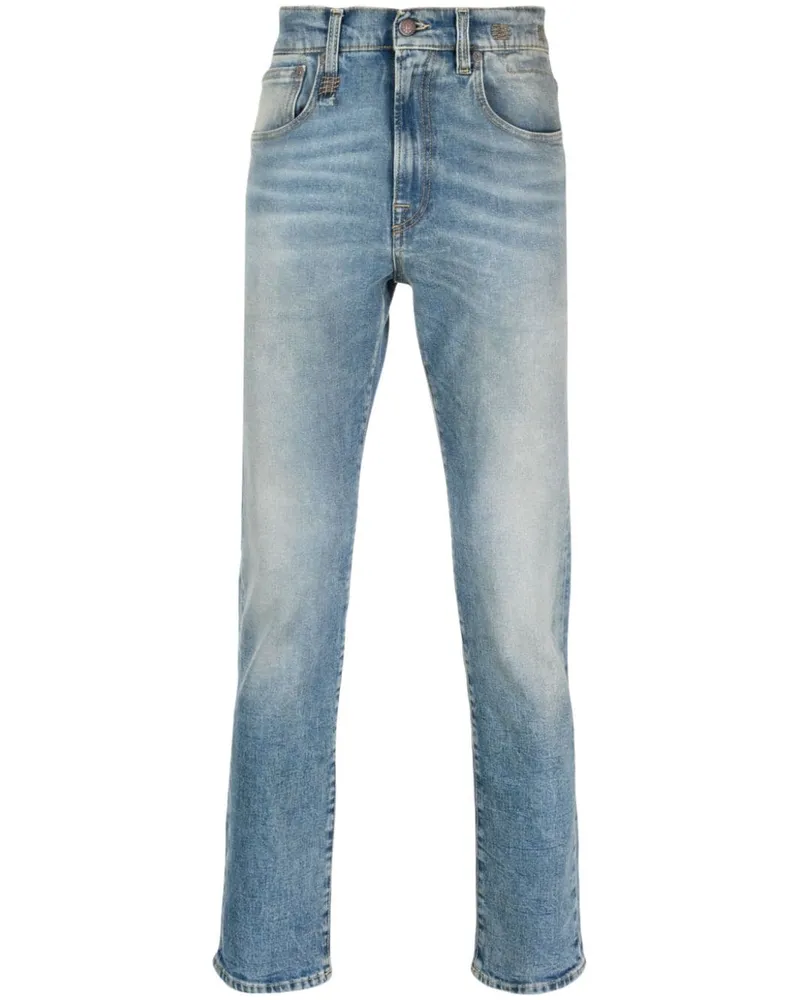R13 Slim-Fit-Jeans mit Stone-Wash-Effekt - Blau Blau
