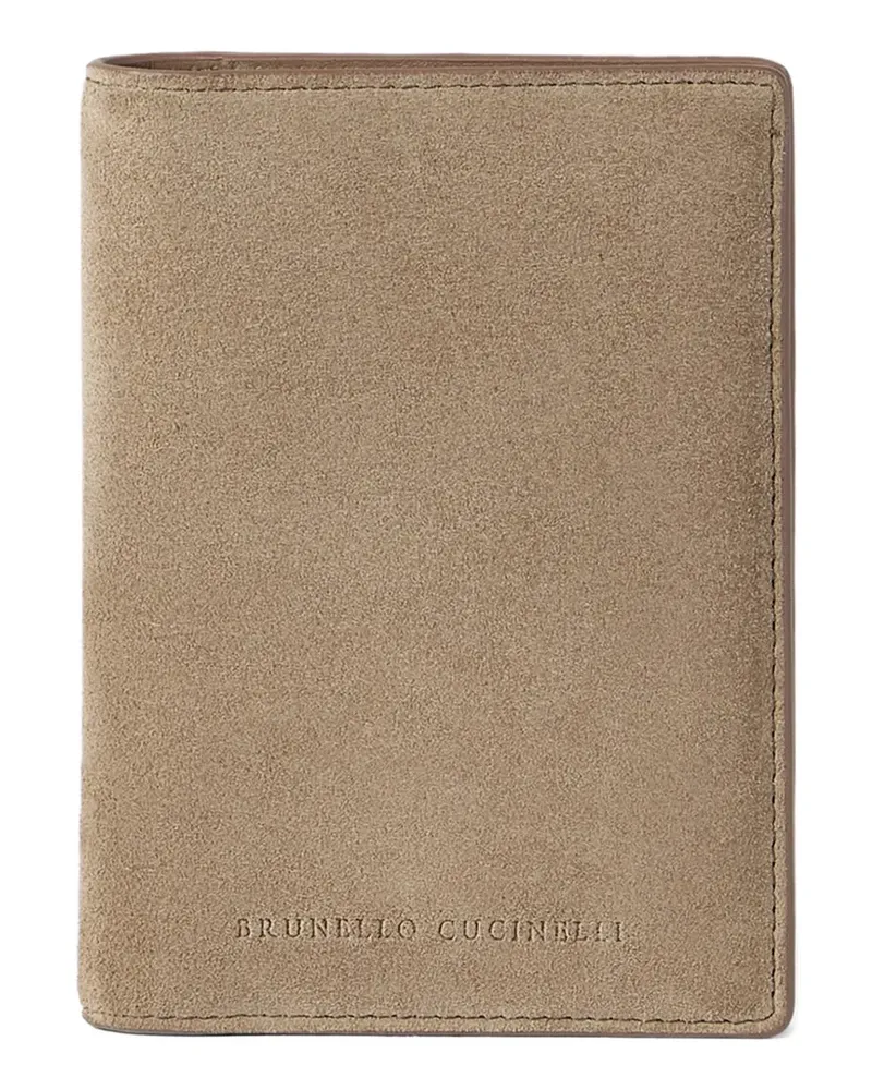 Brunello Cucinelli Pass-Etui aus Wildleder - Nude Nude