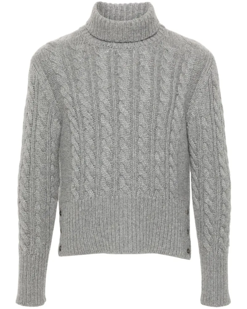 Thom Browne Rollkragenpullover mit Zopfmuster - Grau Grau