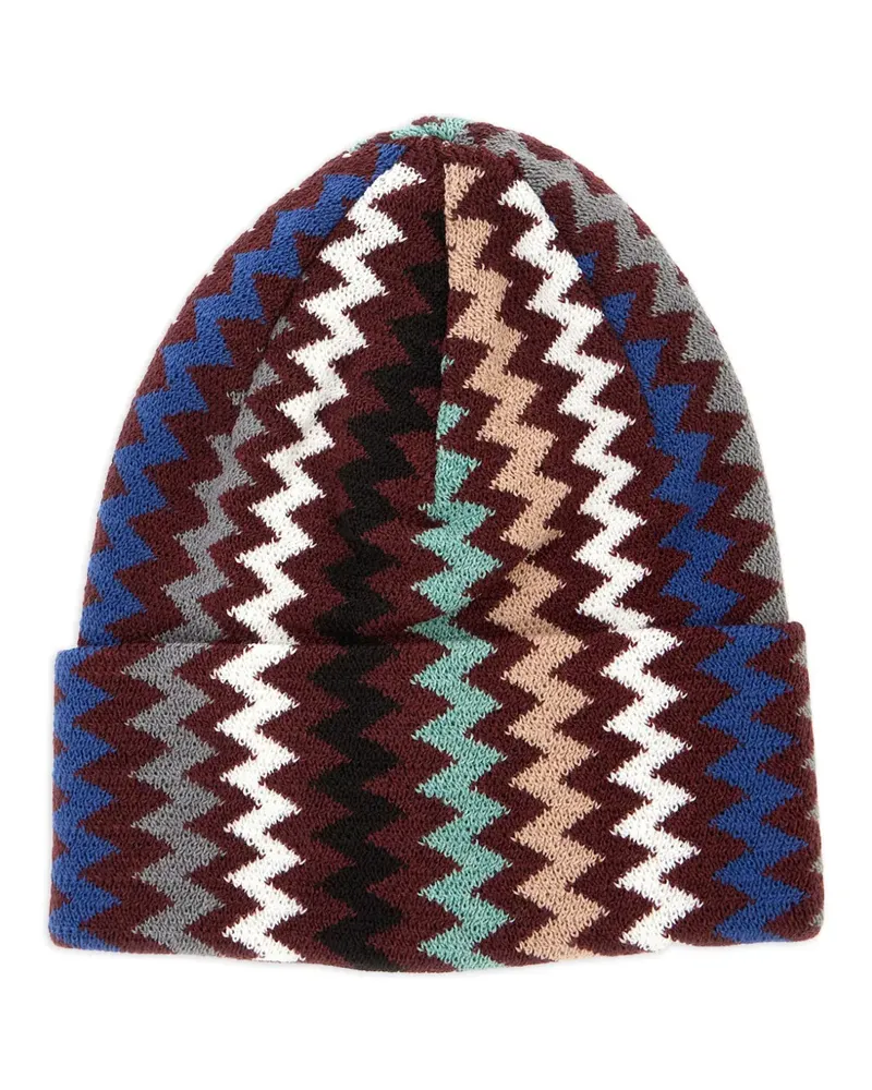 Missoni zigzag-knit beanie hat - Braun Braun