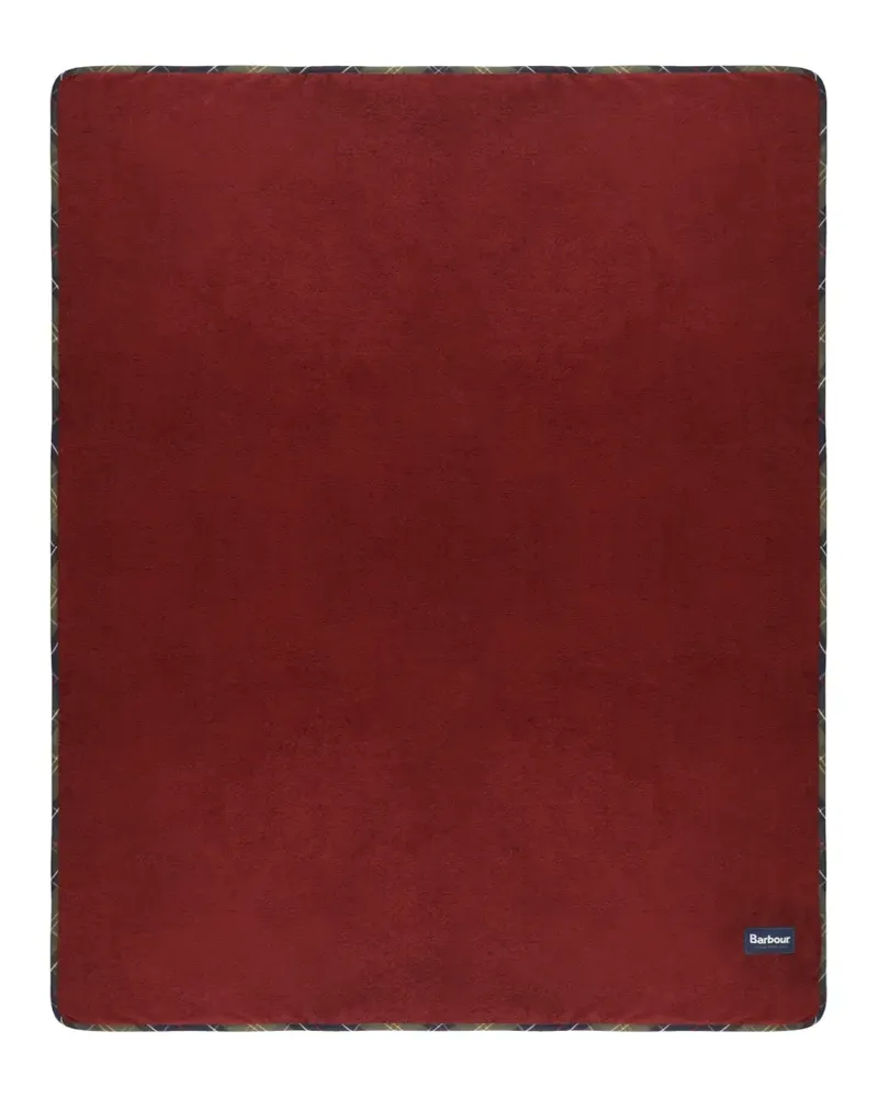 Barbour tartan logo-patch dog blanket - Rot Rot