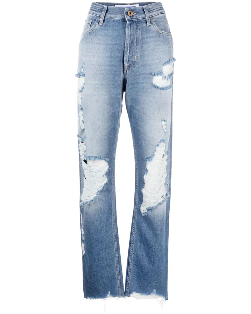 Jacob Cohën Jeans in Distressed-Optik Blau