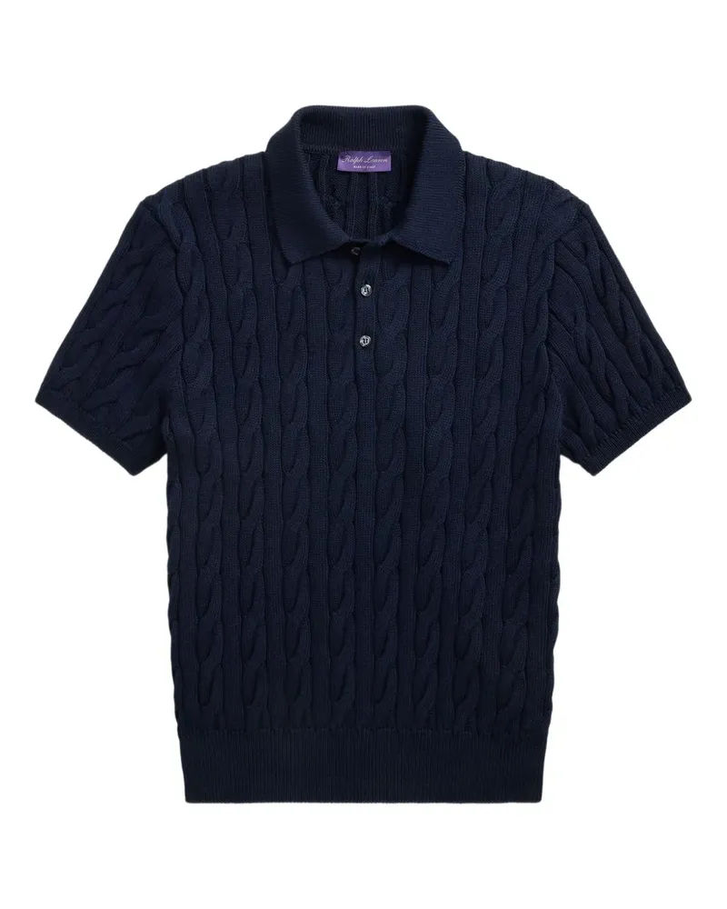 Ralph Lauren Poloshirt mit Zopfmuster - Blau Blau