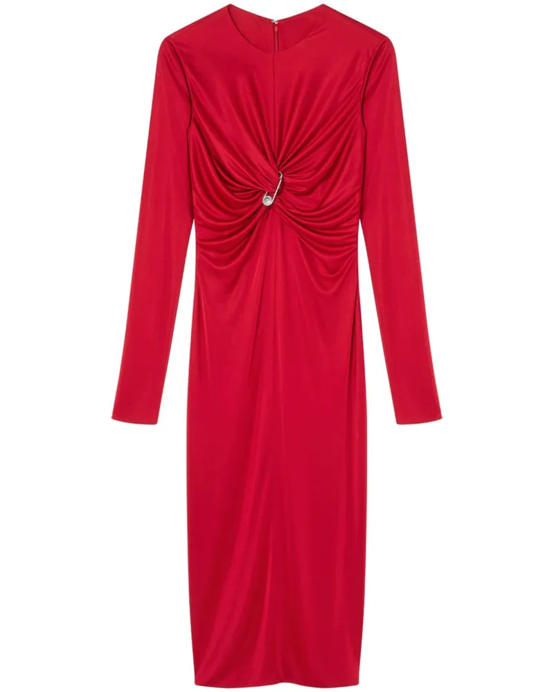Versace Gerafftes Safety Pin Midikleid - Rot Rot