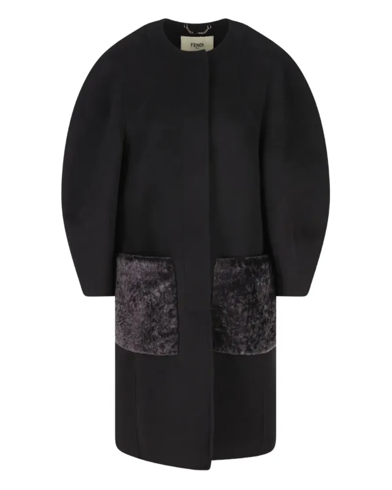Fendi Mantel aus Samt mit Puffärmeln - Schwarz Schwarz