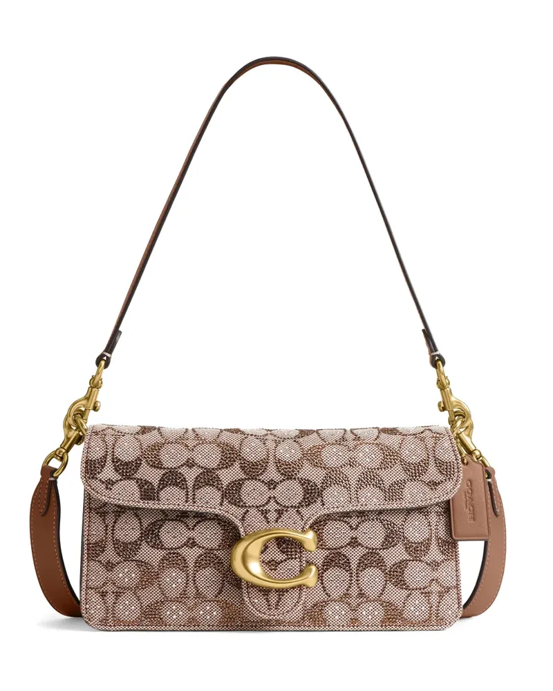 Coach Tabby Schultertasche mit Logo-Muster 26cm - Nude Nude