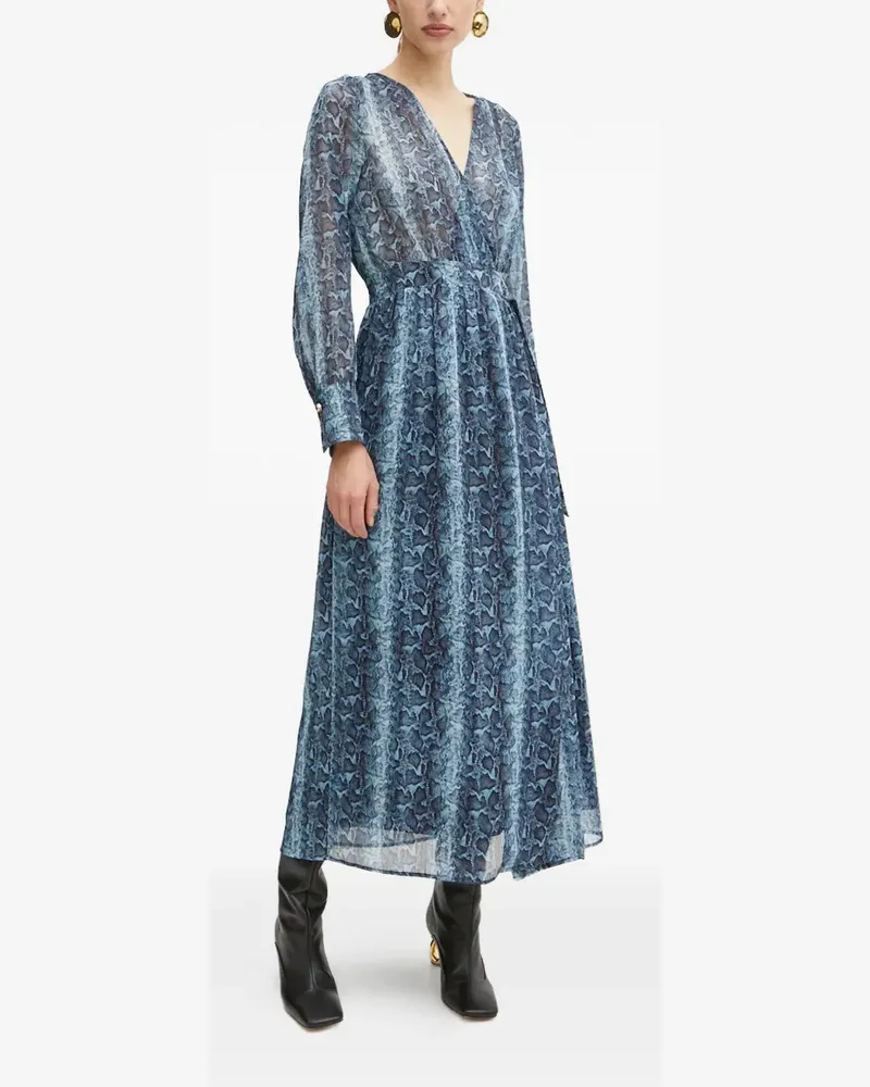 Morgan V-neck patterned maxi dress - Blau Blau