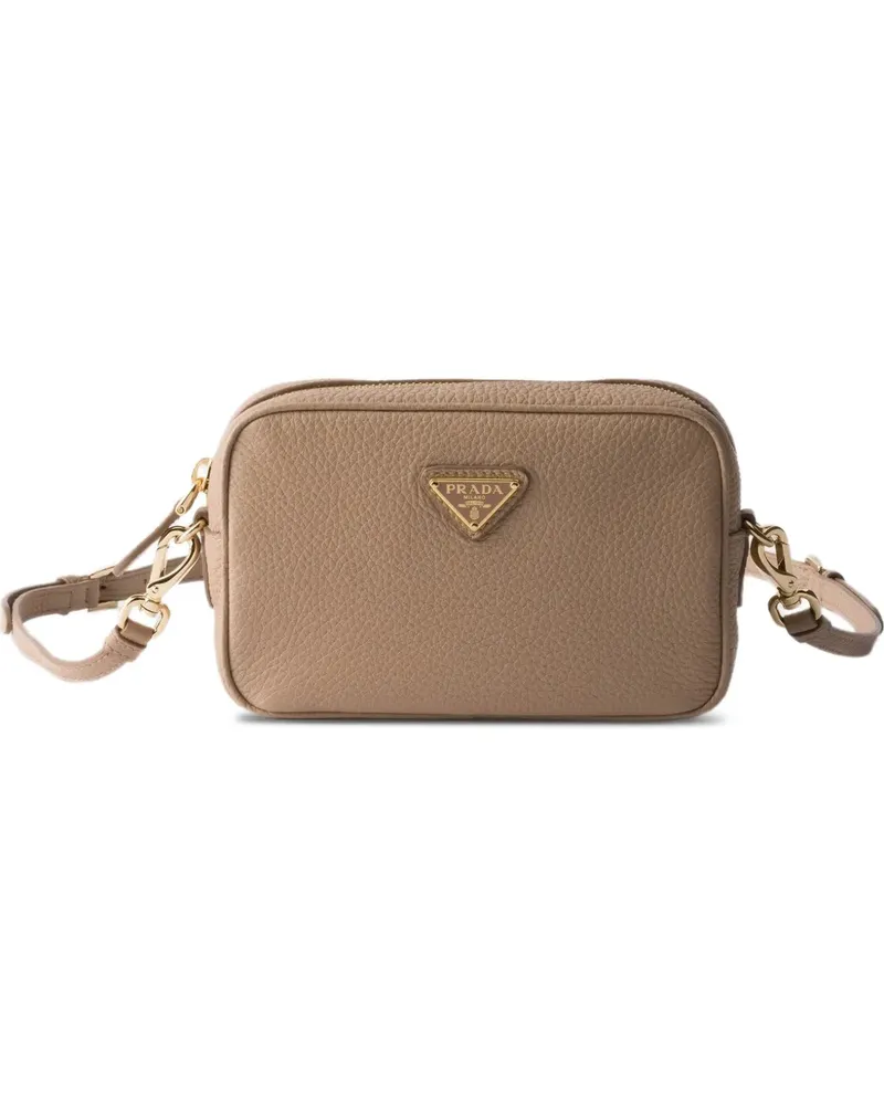 Prada Mini Umhängetasche aus Leder - Nude Nude