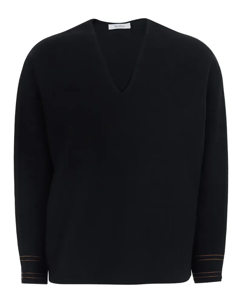 Max Mara Pullover mit V-Ausschnitt - Schwarz Schwarz