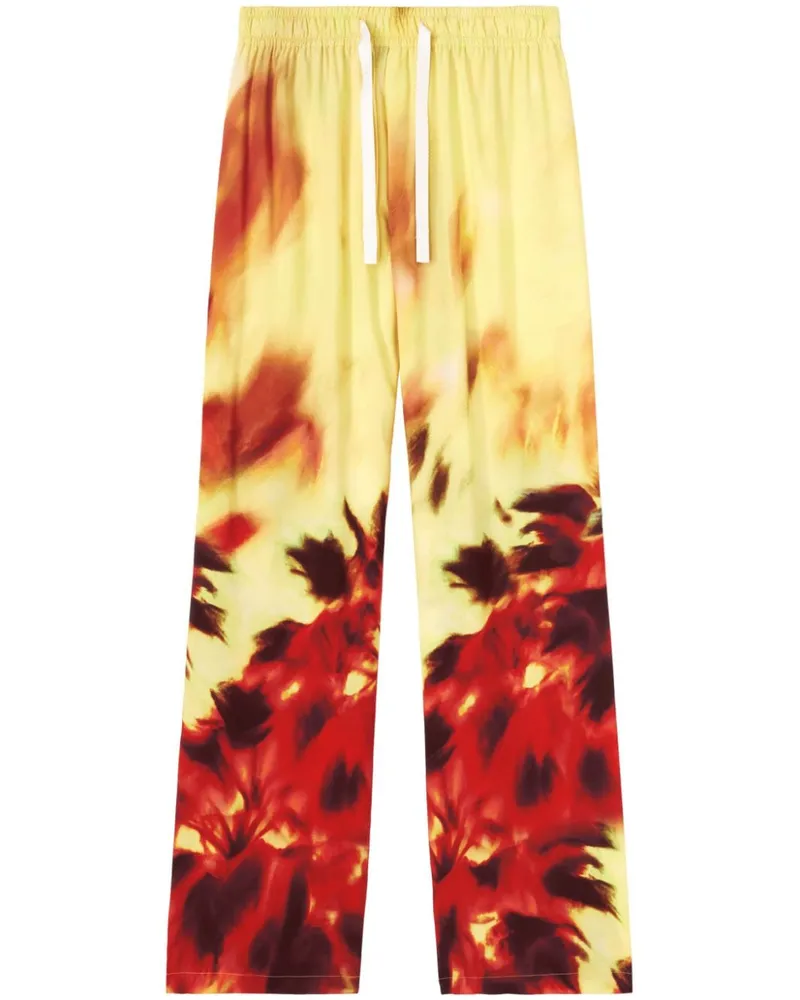 Palm Angels Jogginghose mit abstraktem Print - Gelb Gelb
