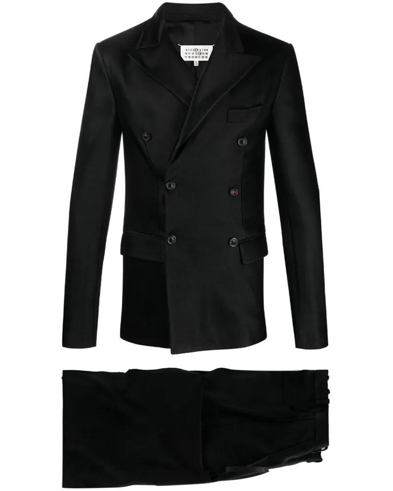 Maison Margiela Doppelreihiges Sakko aus Satin - Schwarz Schwarz