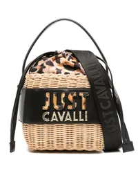 Just Cavalli Beuteltasche mit Logo-Prägung Nude