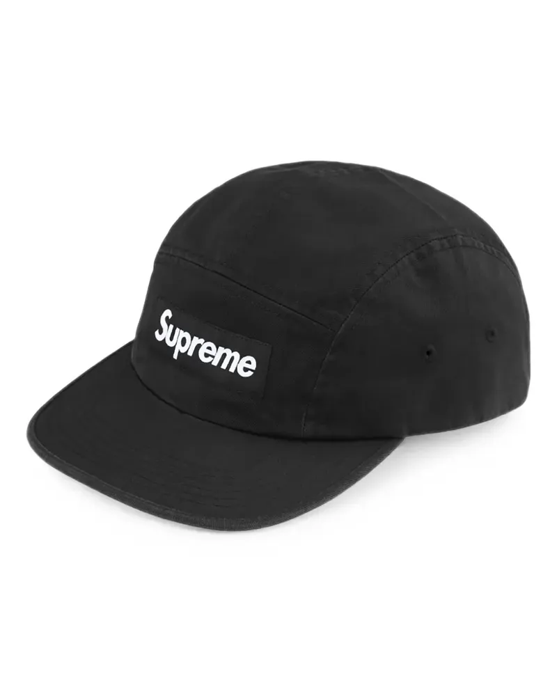Supreme Being Ausgeblichene Camp II Chino-Twill-Baseballkappe - Schwarz Schwarz