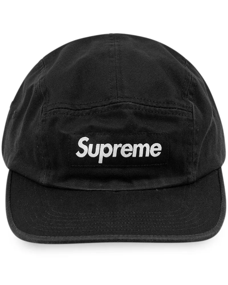 Supreme Being Ausgeblichene Camp II Chino-Twill-Baseballkappe - Schwarz Schwarz