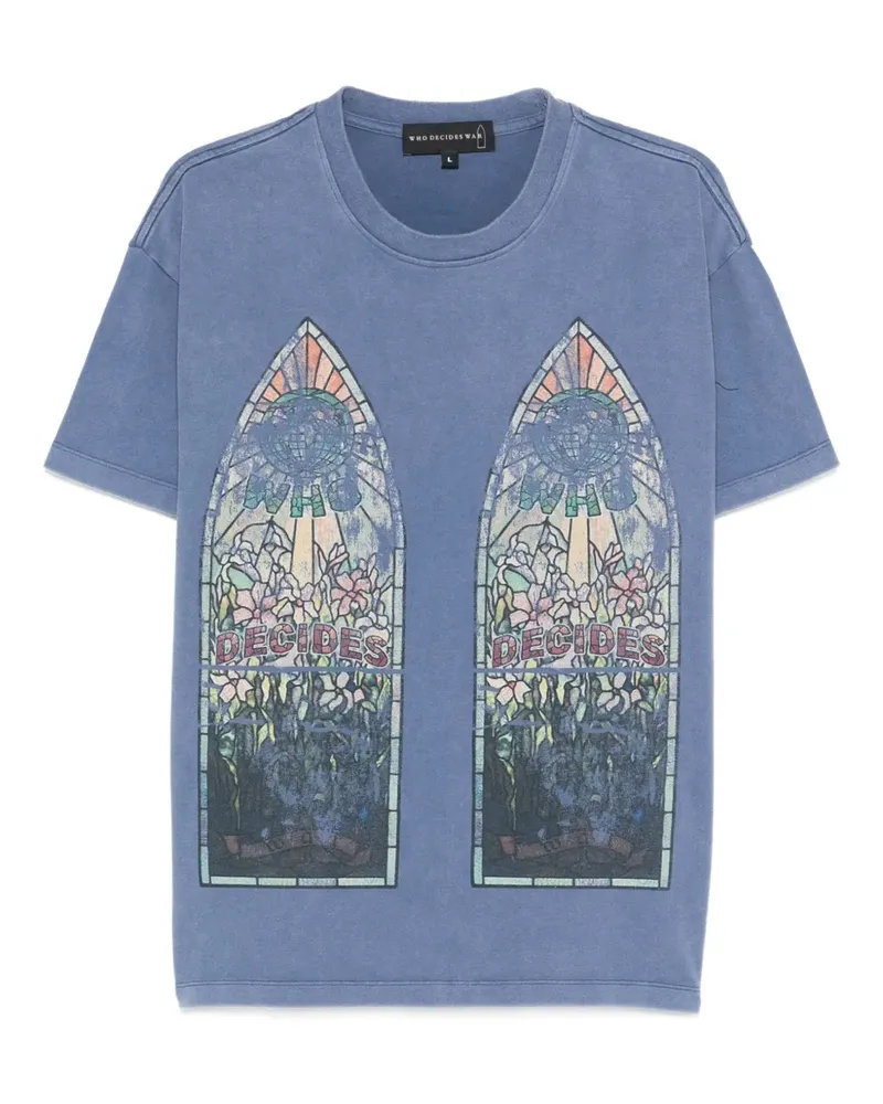 WHO DECIDES WAR printed T-shirt - Blau Blau