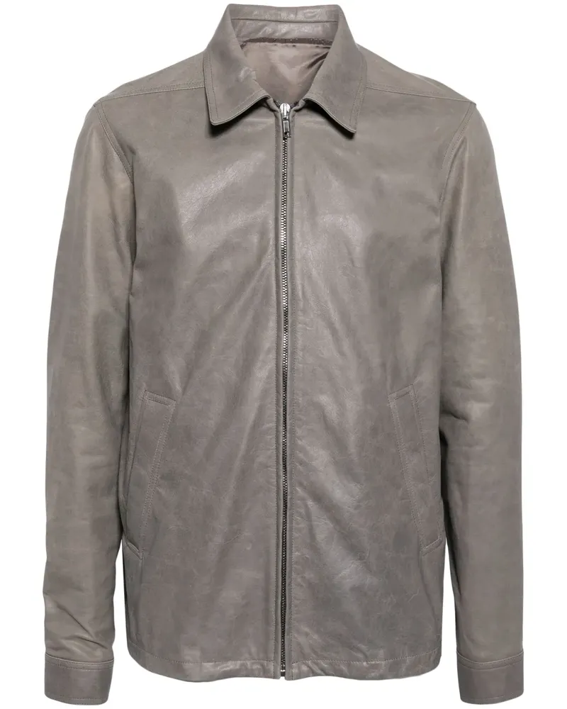 Rick Owens washed leather jacket - Grau Grau