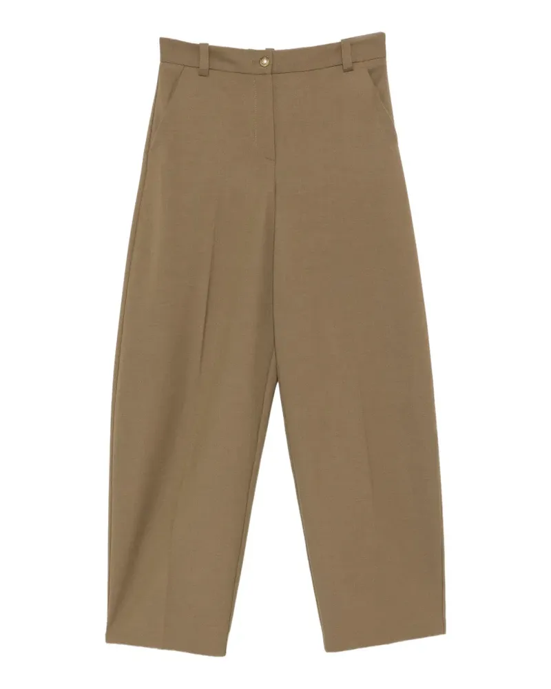 Pinko Weite Hose mit Logo-Patch - Grün Grün