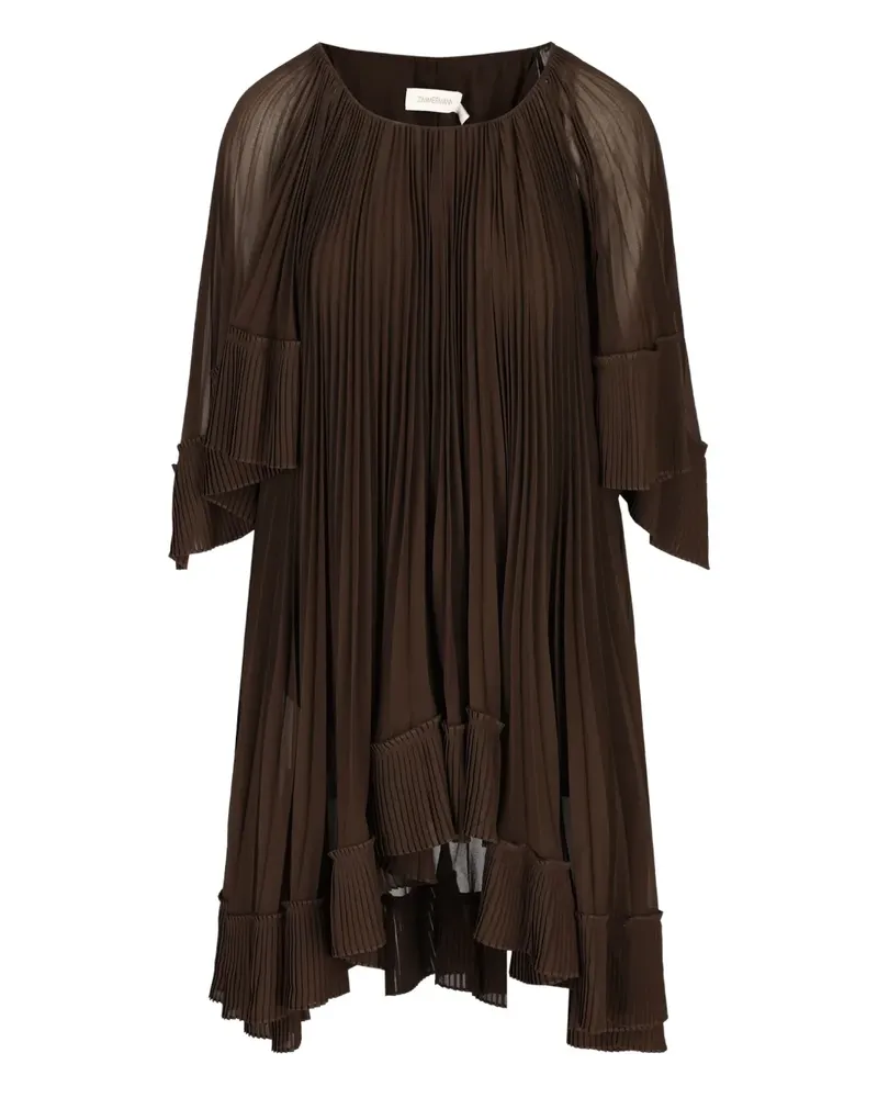 Zimmermann Cape-Minikleid mit Falten - Grün Grün