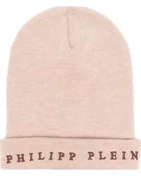 Philipp Plein Beanie mit Logo-Stickerei Nude