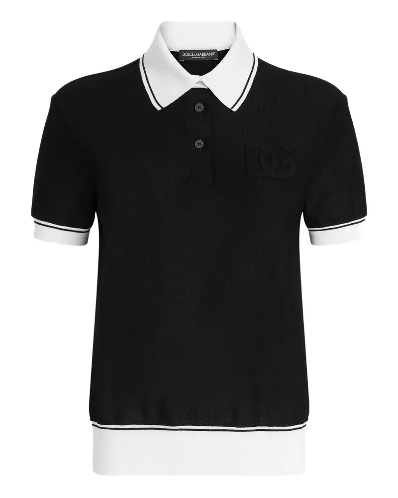 Dolce & Gabbana Poloshirt mit Logo-Stickerei - Schwarz Schwarz
