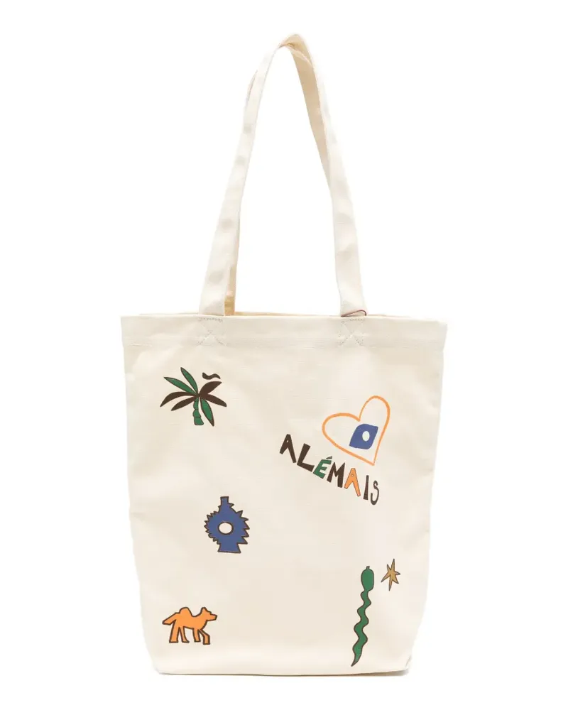 ALEMAIS Shopper mit Print - Nude Nude