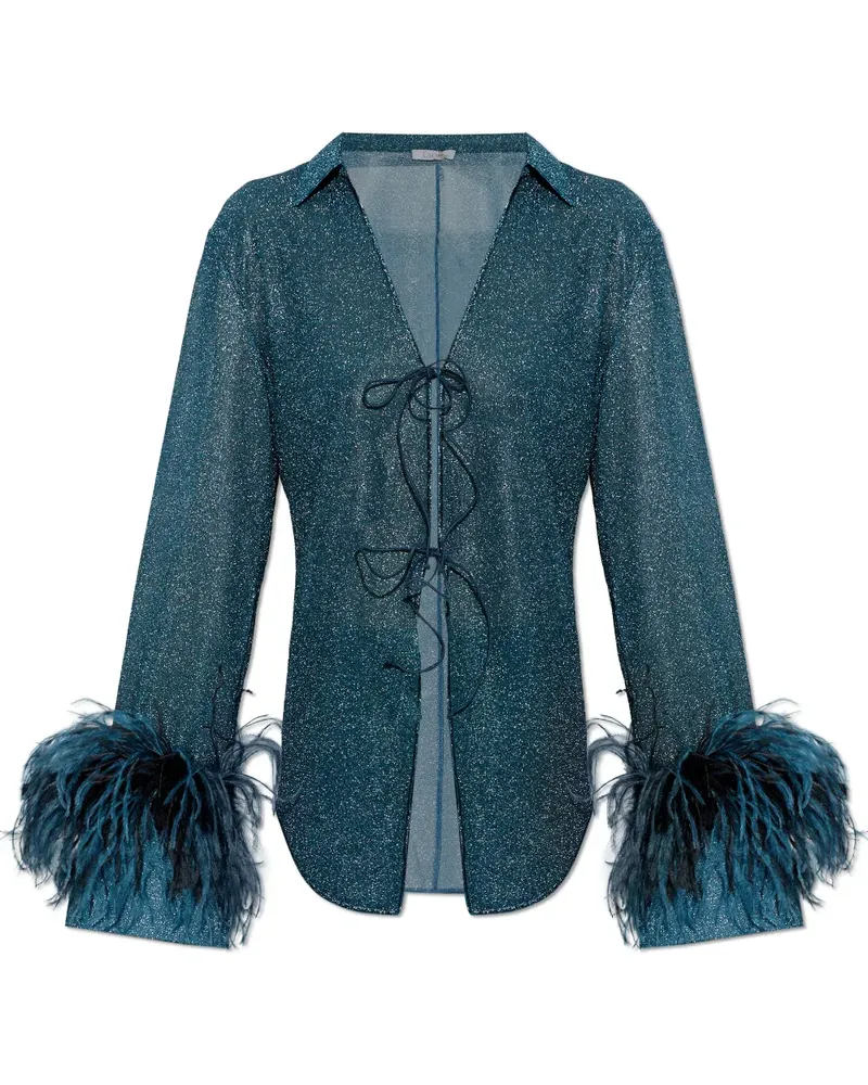 Oséree Lumière Plumage tie-fastening top - Blau Blau