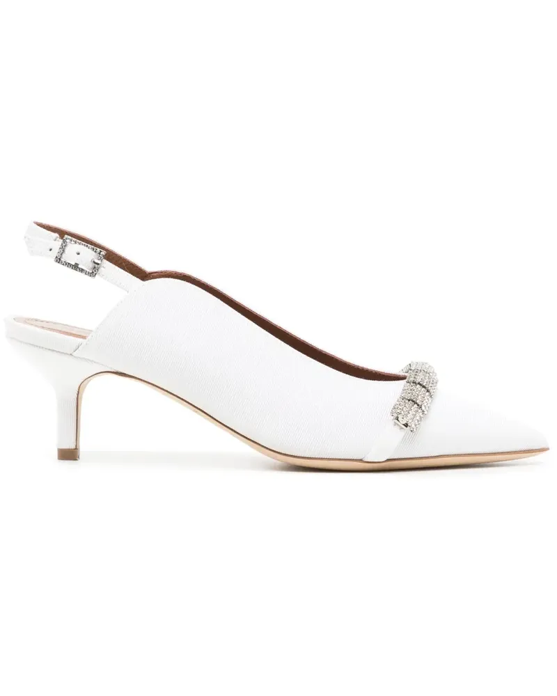 Malone Souliers Pumps mit Kristallen 50mm - Weiß Weiß