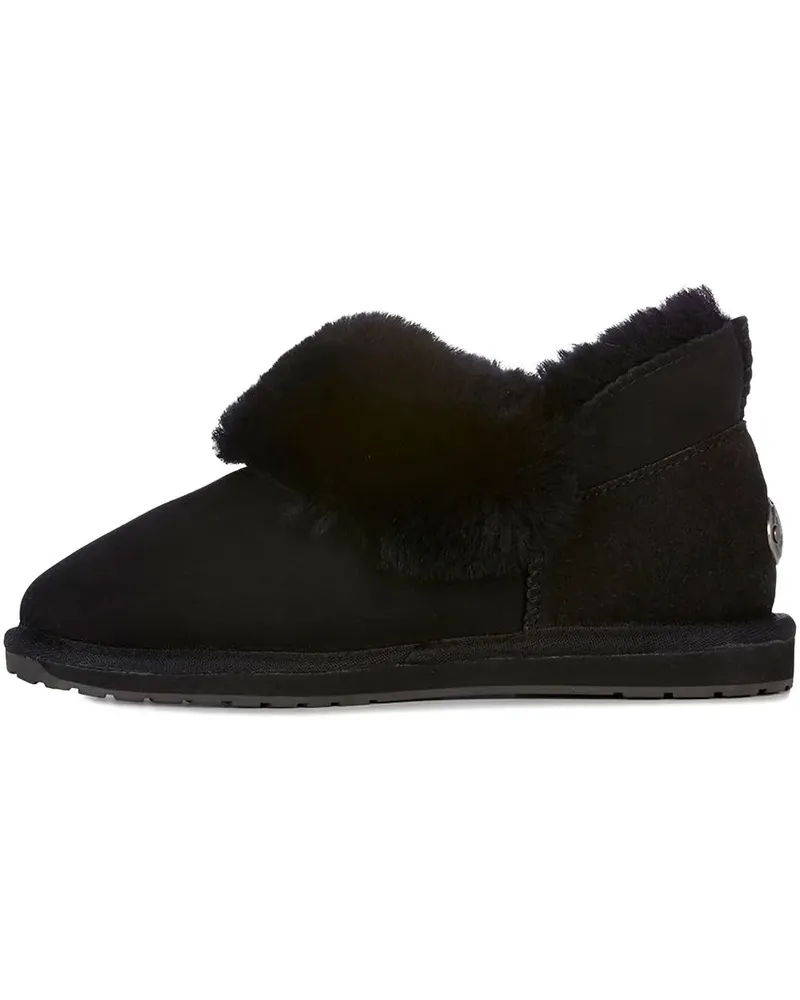 EMU Slipper mit Pelzbesatz - Schwarz Schwarz