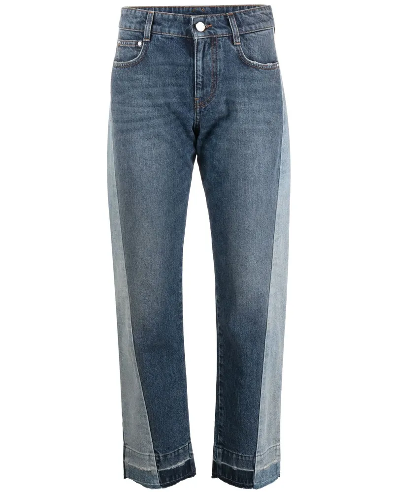 Stella McCartney Gerade Jeans in Colour-Block-Optik - Blau Blau