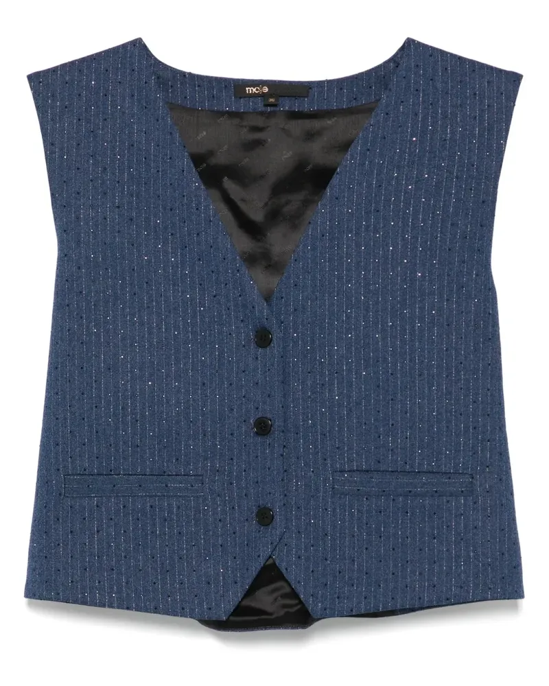 Maje Top mit Nadelstreifen - Blau Blau