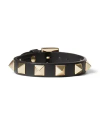 Valentino Garavani Rockstud Lederarmband Schwarz