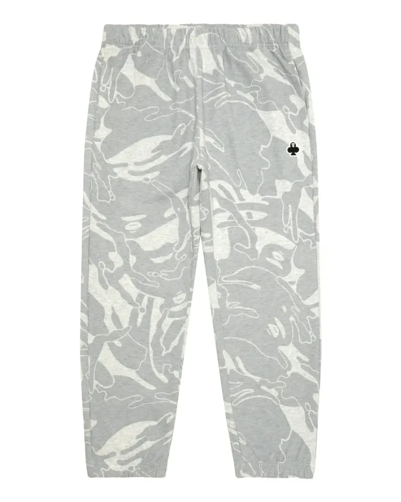 BAPE moonface camo track pants - Grau Grau