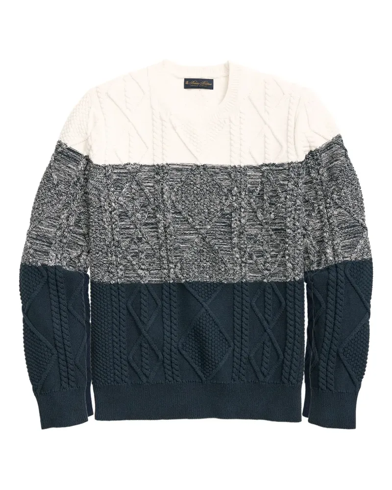 Brooks Brothers Pullover mit Zopfmuster - Grau Grau