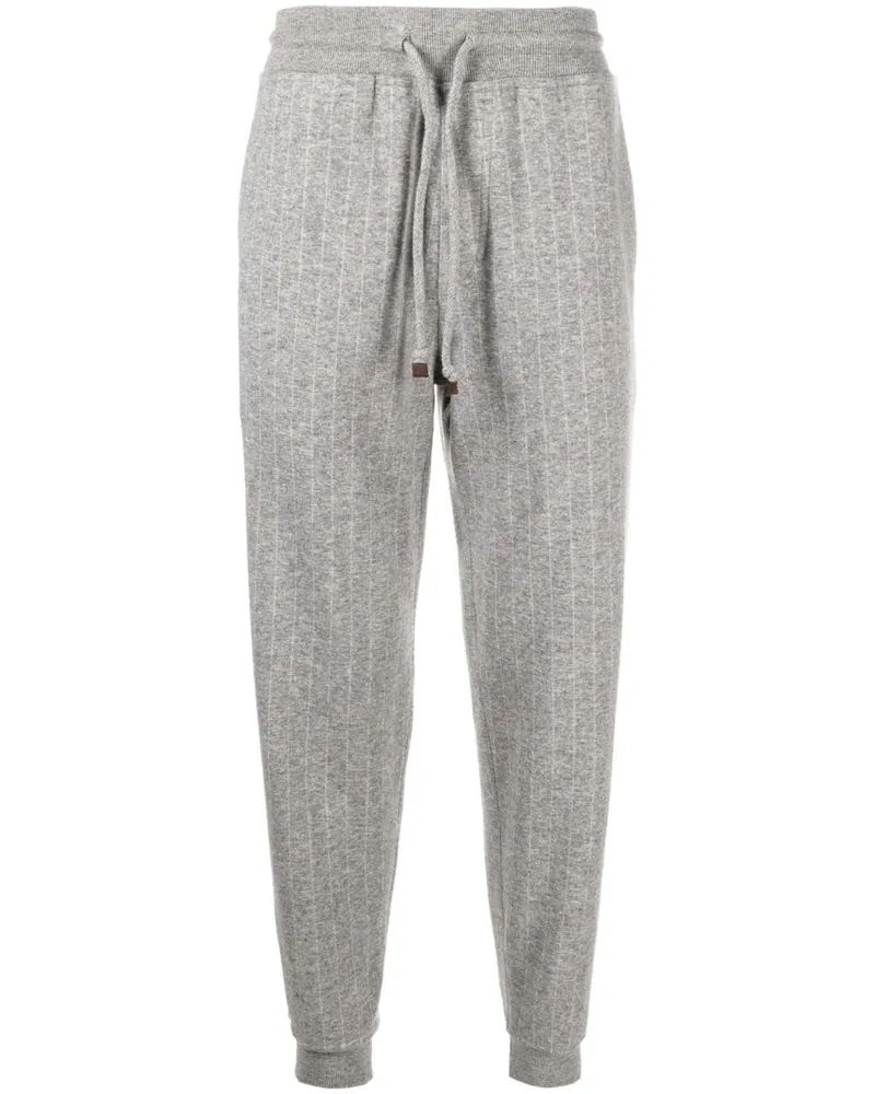 Brunello Cucinelli Gestreifte Jogginghose - Grau Grau