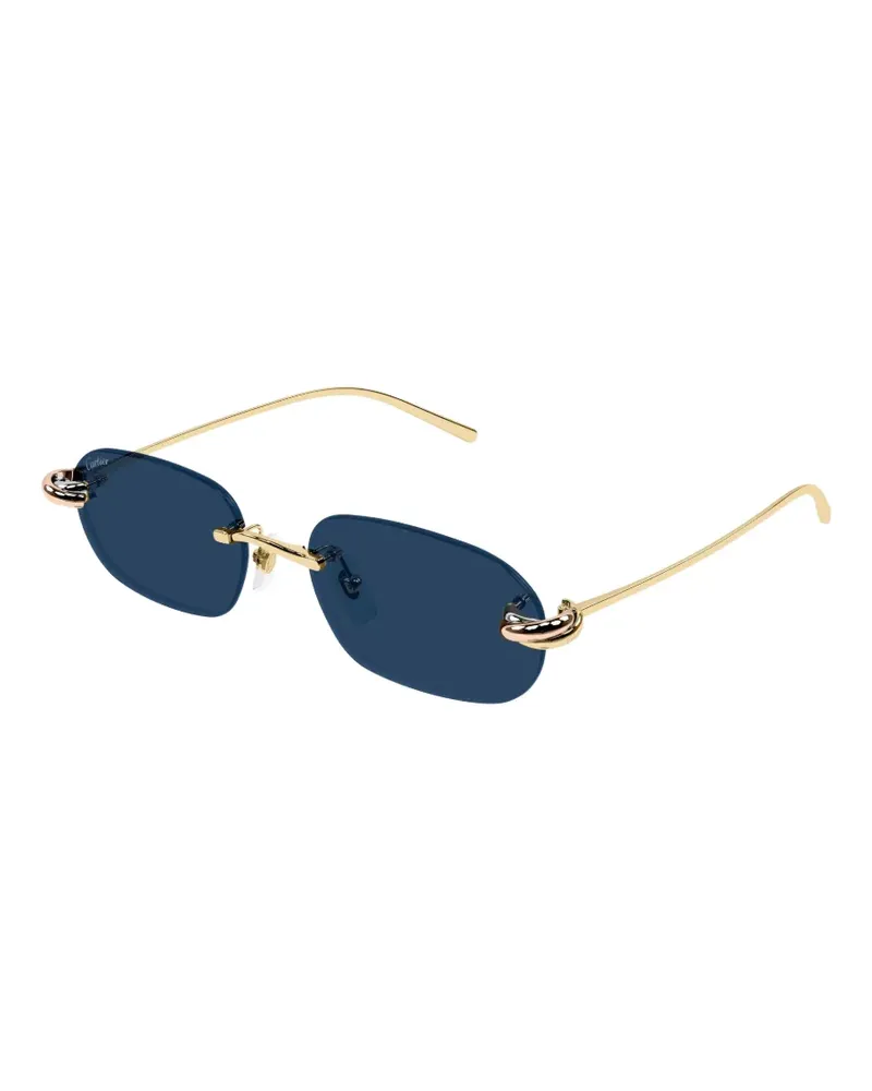 Cartier Trinity Sonnenbrille mit eckigem Gestell - Gold Gold