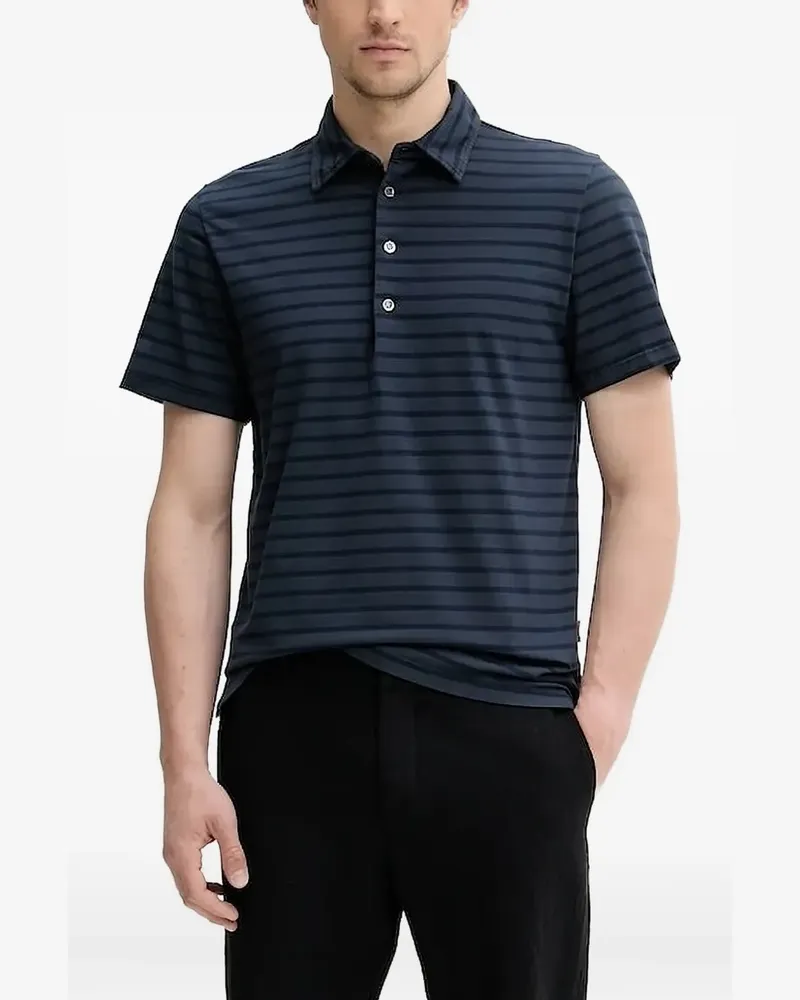 BARENA Gestreiftes Poloshirt - Blau Blau