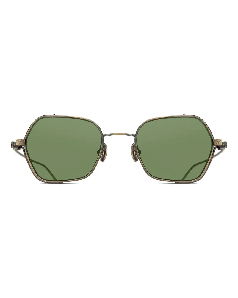 MATSUDA M3152 Sonnenbrille mit rundem Gestell - Gold Gold