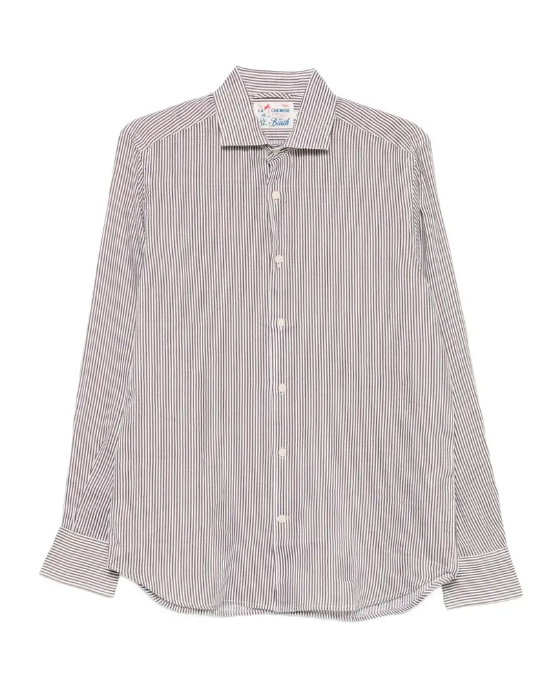 MC2 Saint Barth Gestreiftes Pamplona Hemd - Weiß Weiß
