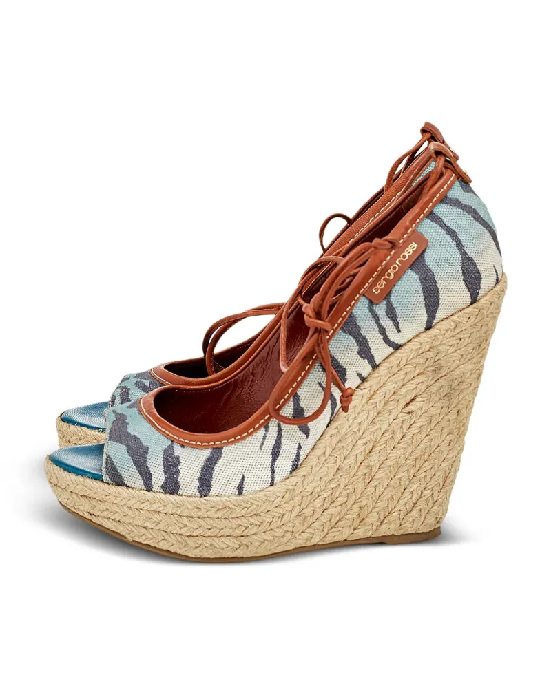 Sergio Rossi printed espadrille pumps - Blau Blau