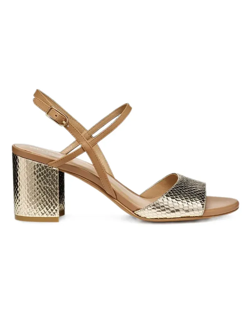 Geox Virnilisa snake-effect buckle-strap heeled sandals - Gold Gold
