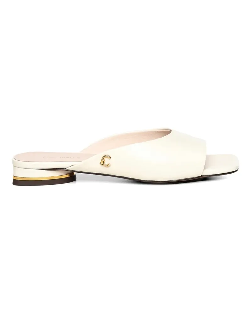 Coccinelle logo-plaque leather sandals - Nude Nude