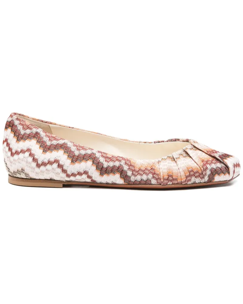 Missoni Ballerinas mit Zickzackmuster - Braun Braun