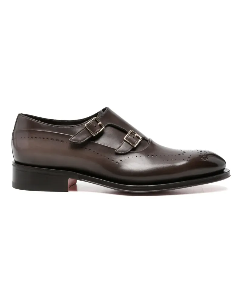 Santoni Monk-Schuhe mit Budapestermuster - Braun Braun