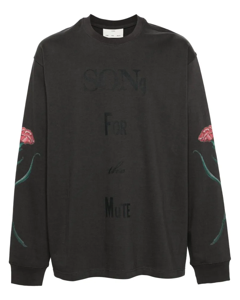 Song For The Mute Sweatshirt mit Text-Print Schwarz