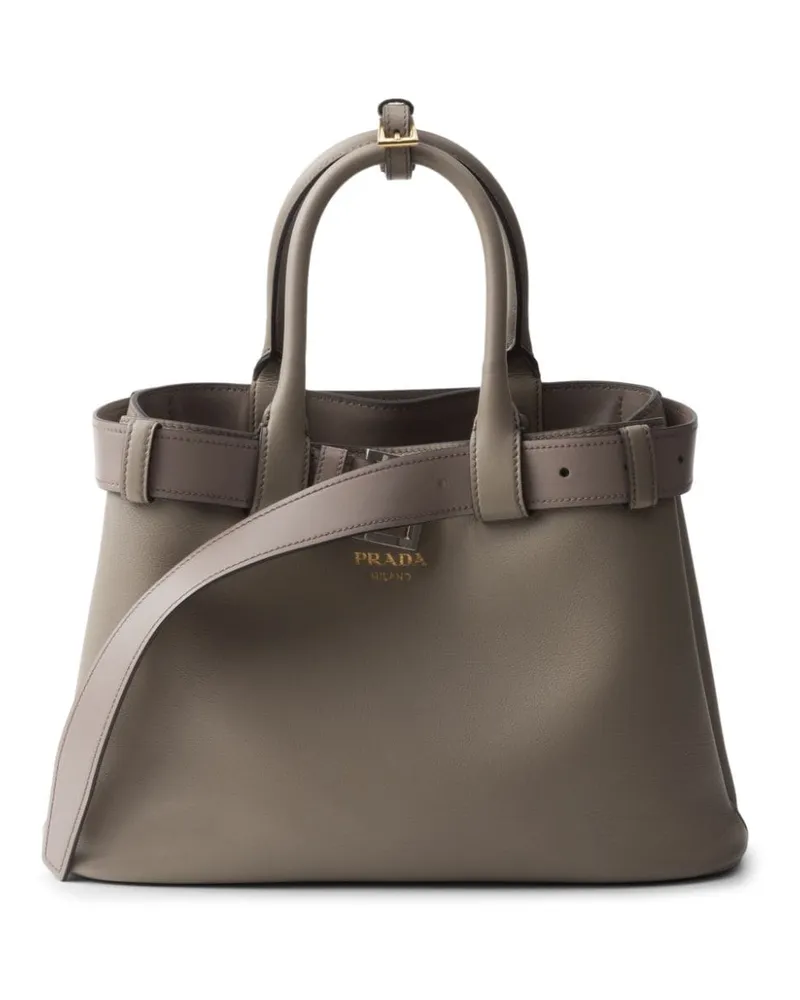 Prada Mittelgroße Buckle Tote Bag - Grau Grau