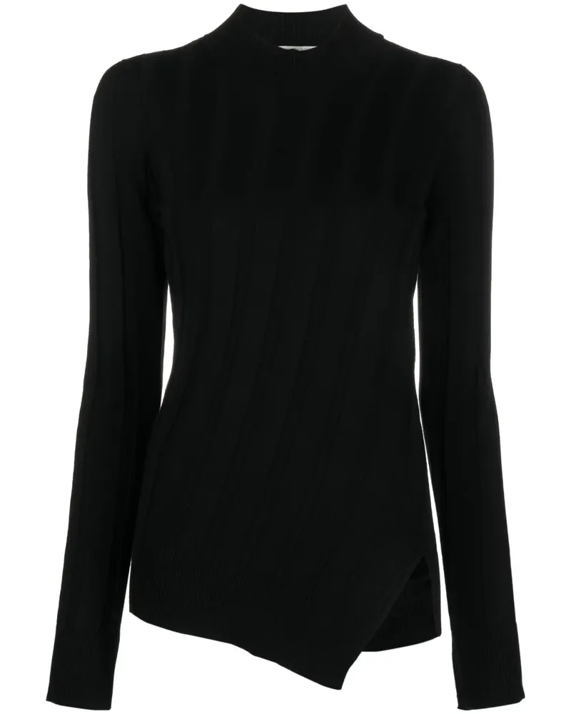 Stella McCartney Pullover mit asymmetrischem Saum - Schwarz Schwarz