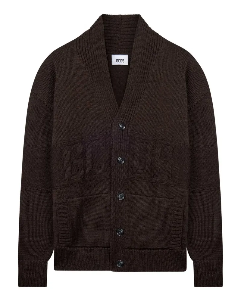 GCDS Cardigan mit Logo-Prägung - Braun Braun