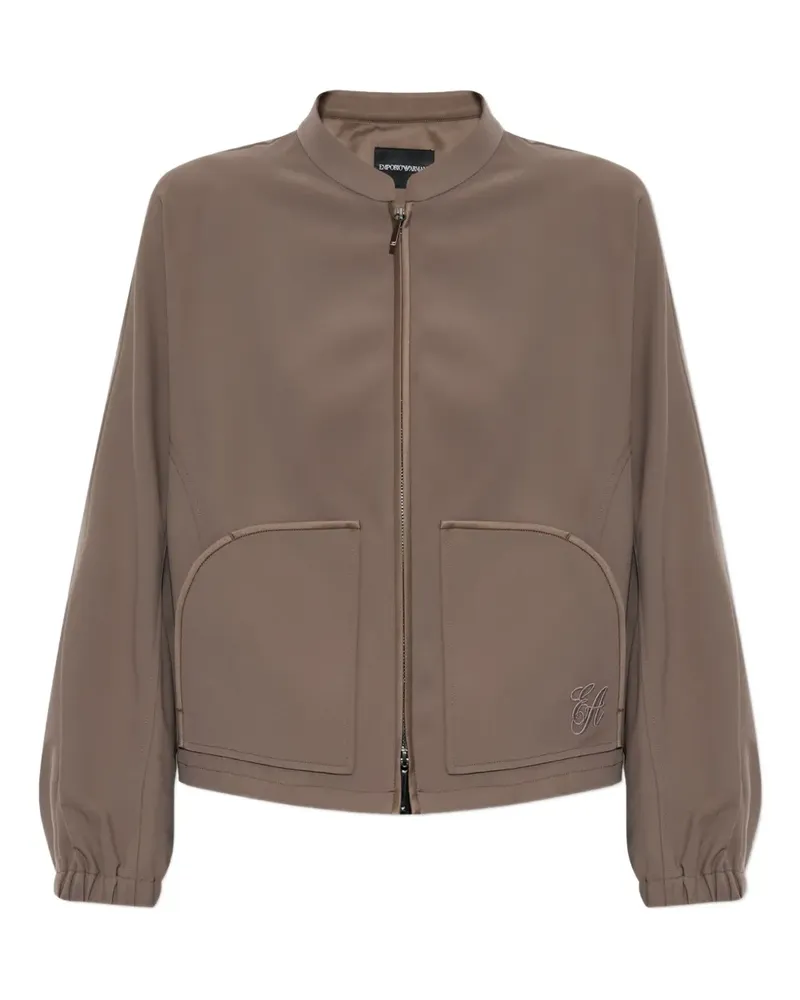 Emporio Armani Bomberjacke mit Logo-Stickerei - Braun Braun